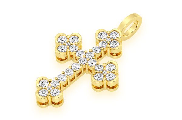 0.85ct Diamond Selene Cross Pendant 18K Solid Gold - Image 2