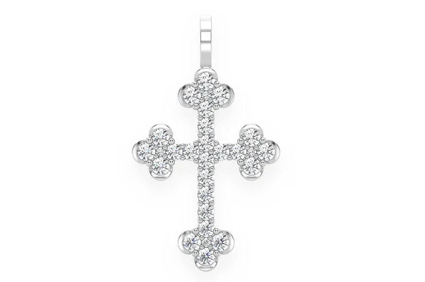 0.85ct Diamond Selene Cross Pendant 18K Solid Gold - Image 7