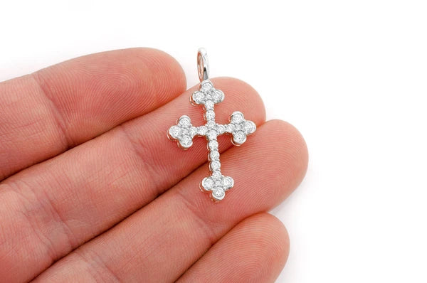 0.85ct Diamond Selene Cross Pendant 18K Solid Gold - Image 9