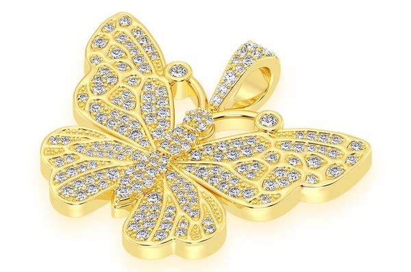 1.00ct Diamond Butterfly Pendant 18K Solid Gold - Image 2
