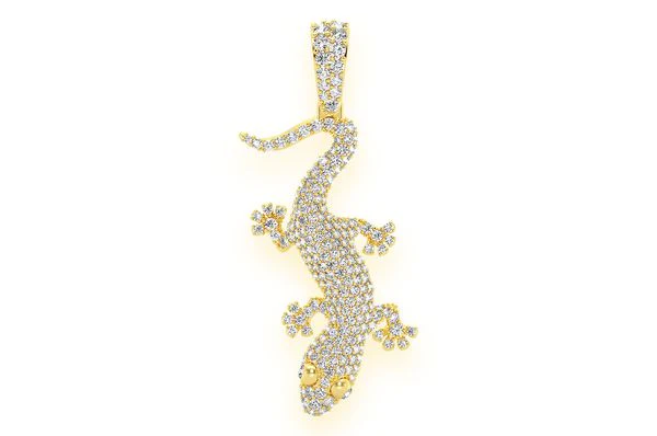 1.00ct Diamond Lizard Pendant 18K Solid Gold