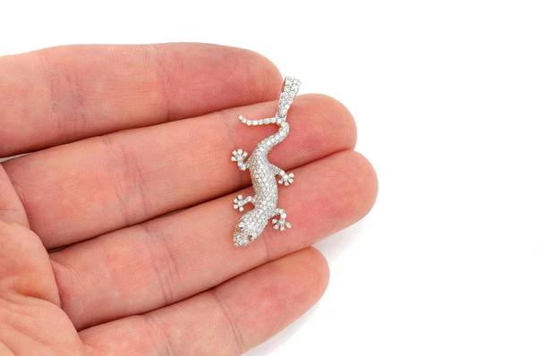 1.00ct Diamond Lizard Pendant 18K Solid Gold - Image 6