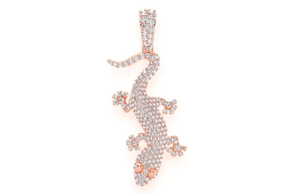 1.00ct Diamond Lizard Pendant 18K Solid Gold - Image 7