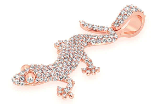 1.00ct Diamond Lizard Pendant 18K Solid Gold - Image 8