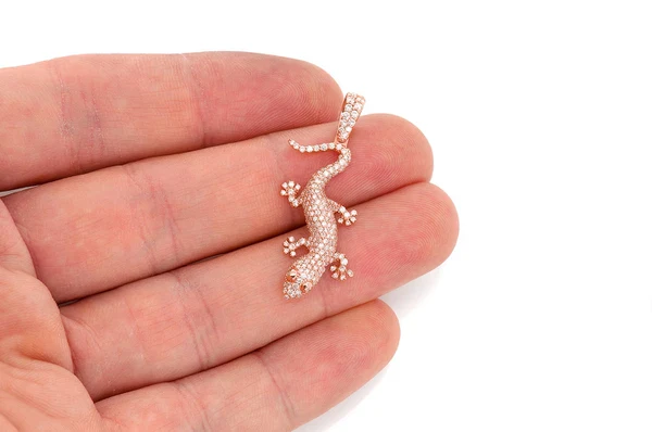 1.00ct Diamond Lizard Pendant 18K Solid Gold - Image 9