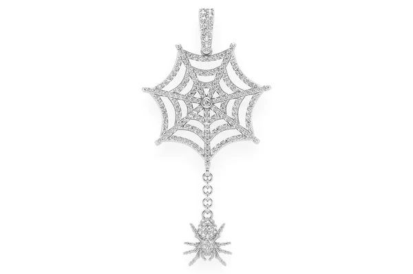1.00ct Diamond Spider Web Pendant 18K Solid Gold - Image 3