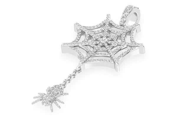 1.00ct Diamond Spider Web Pendant 18K Solid Gold - Image 4