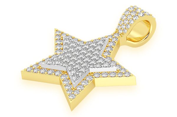 1.00ct Diamond Star Double Layer Pendant 18K Solid Gold - Image 2