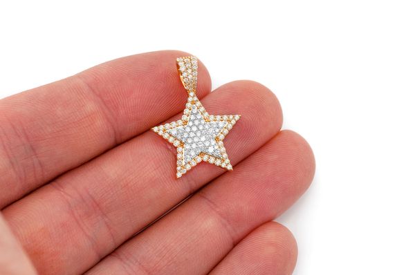 1.00ct Diamond Star Double Layer Pendant 18K Solid Gold - Image 3