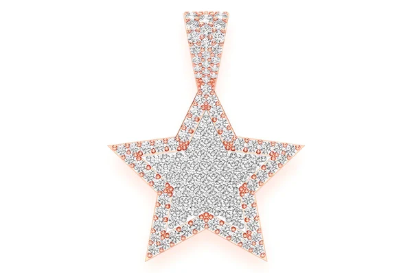 1.00ct Diamond Star Double Layer Pendant 18K Solid Gold - Image 7