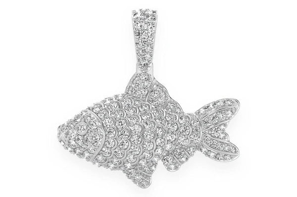 1.20ct Diamond Fish Pendant 18K Solid Gold - Image 4