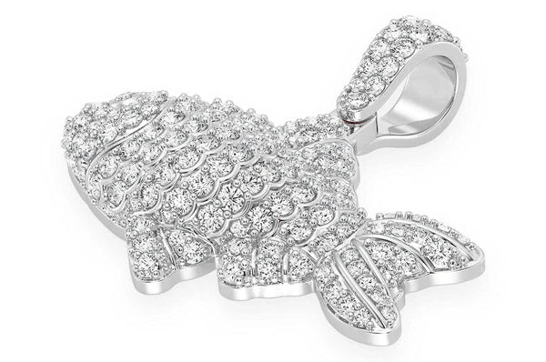 1.20ct Diamond Fish Pendant 18K Solid Gold - Image 5