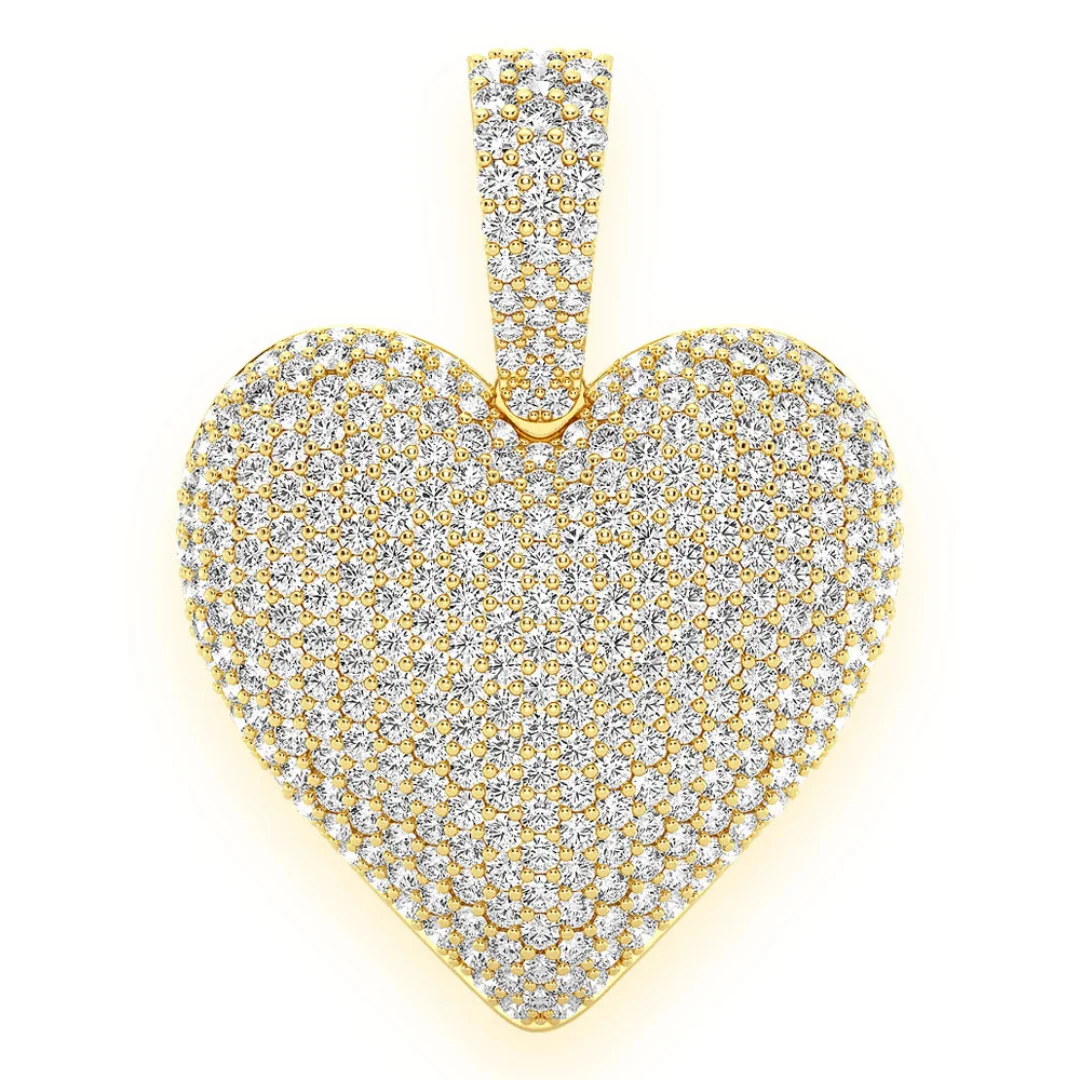 1.25ct Diamond Bubbly Heart Pendant 18K Solid Gold - Image 5