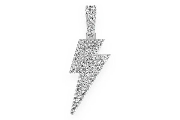 1.25ct Diamond Lightning Bolt Pendant 18K Solid Gold - Image 7