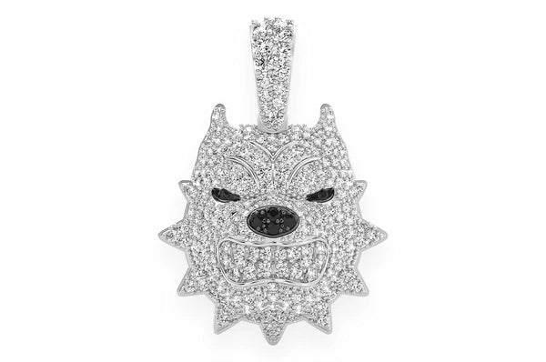 1.25ct Diamond Pitbull Spiked Collar Pendant 18K Solid Gold - Image 4