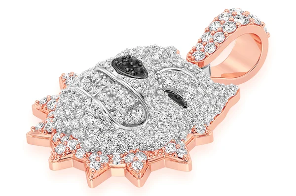 1.25ct Diamond Pitbull Spiked Collar Pendant 18K Solid Gold - Image 8