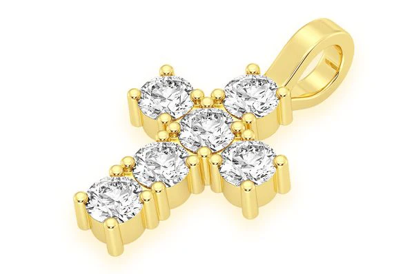 1.25ct Diamond Solitaire 6 Rocks Pendant 18K Solid Gold - Image 2