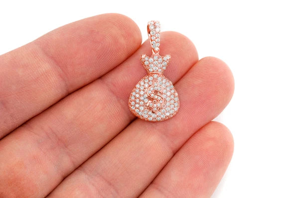 1.33ct Diamond Money Bag Pendant 18K Solid Gold - Image 9
