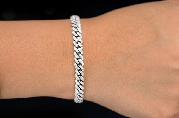 1.50ct Diamond 4mm Miami Cuban Bracelet 18K Solid Gold - Image 8