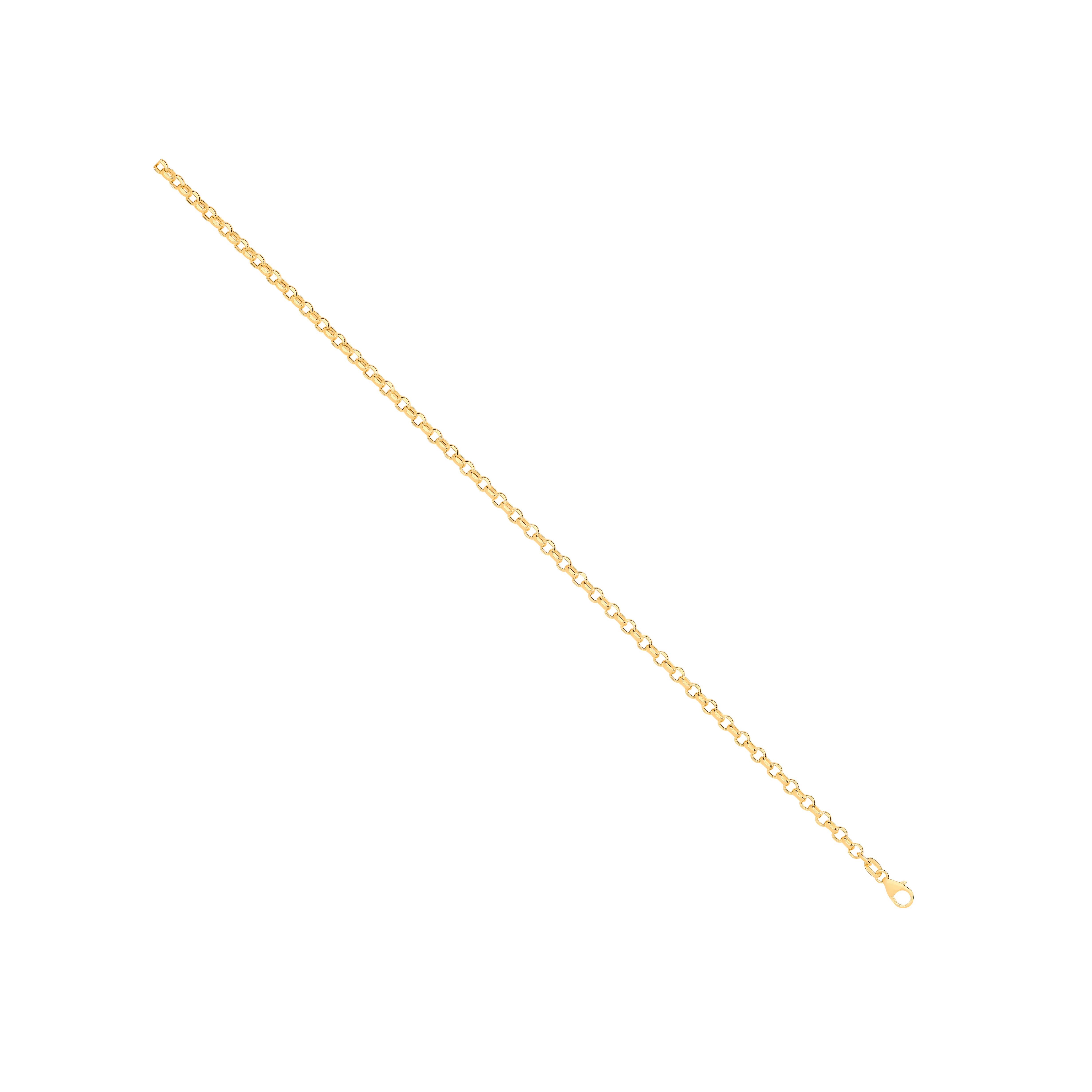 14ct Yellow Gold Hollow Round D/C Belcher 3.3mm Chain - 14ct Gold
