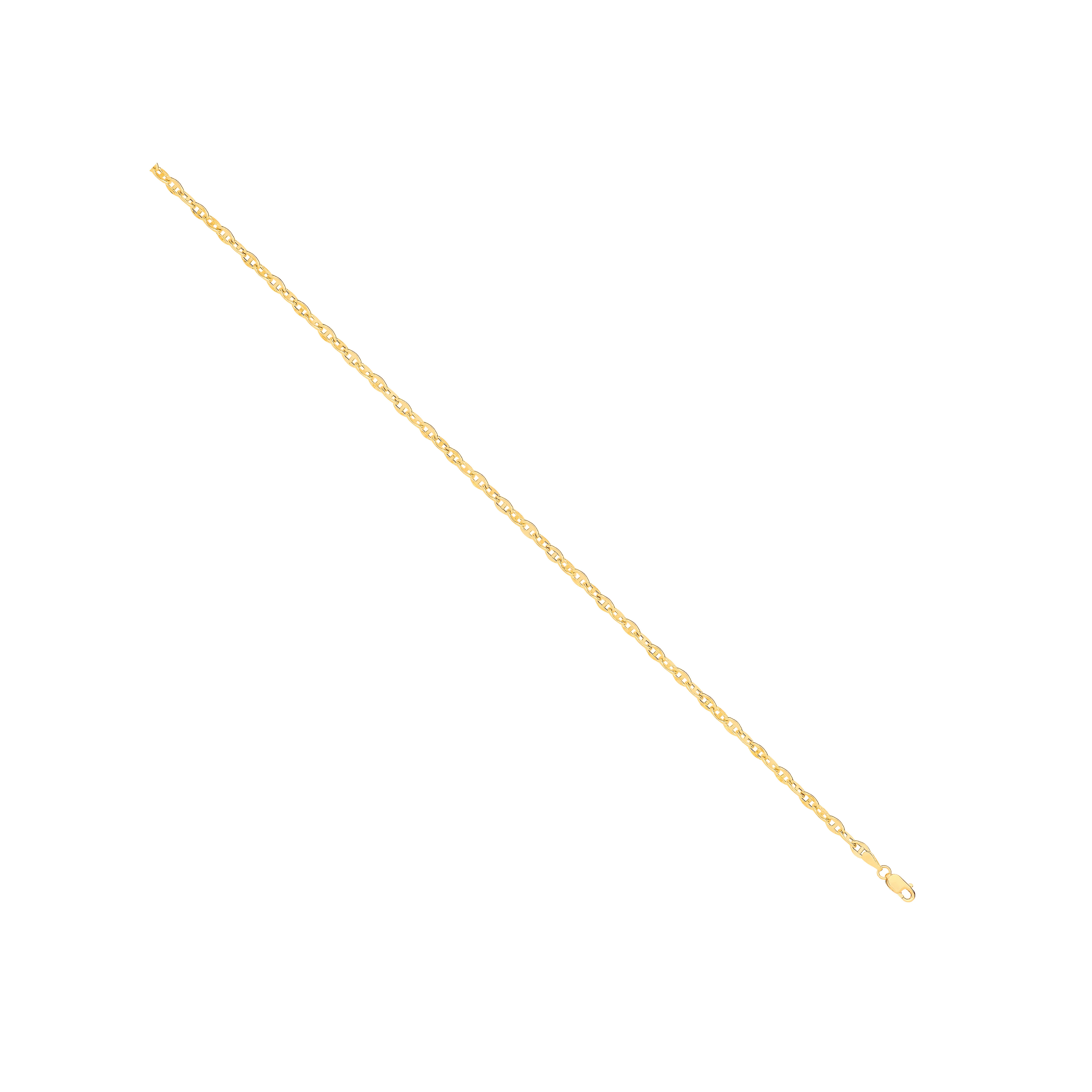 14ct Yellow Gold Hollow Shiny Anchor 3.3mm Chain - 14ct Gold