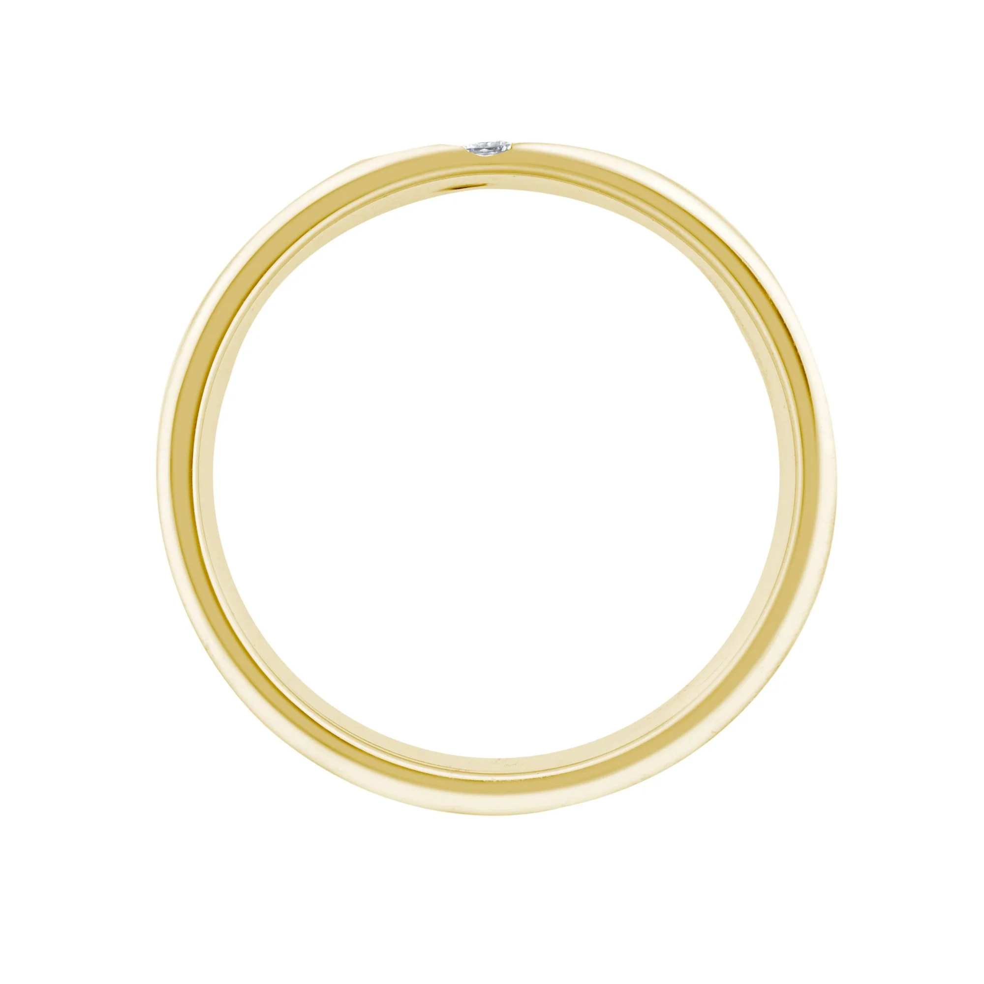 18ct Gold Yellow Natural Diamond Rubover set Wedding Ring - Image 2