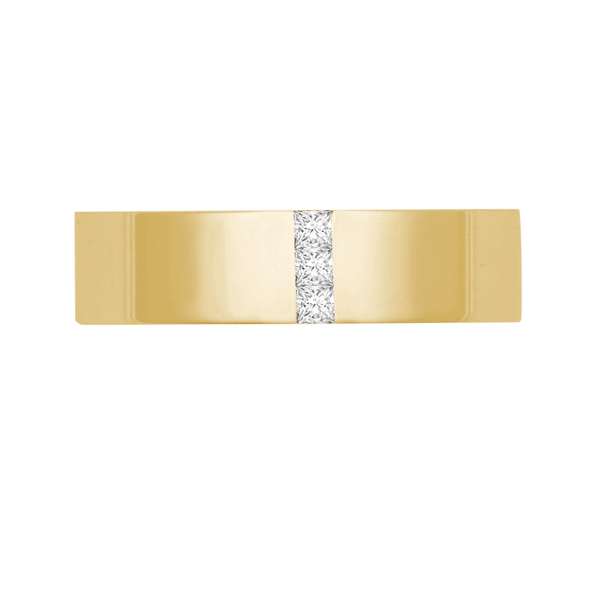18ct Gold Yellow Natural Diamond Rubover set Wedding Ring - Image 3