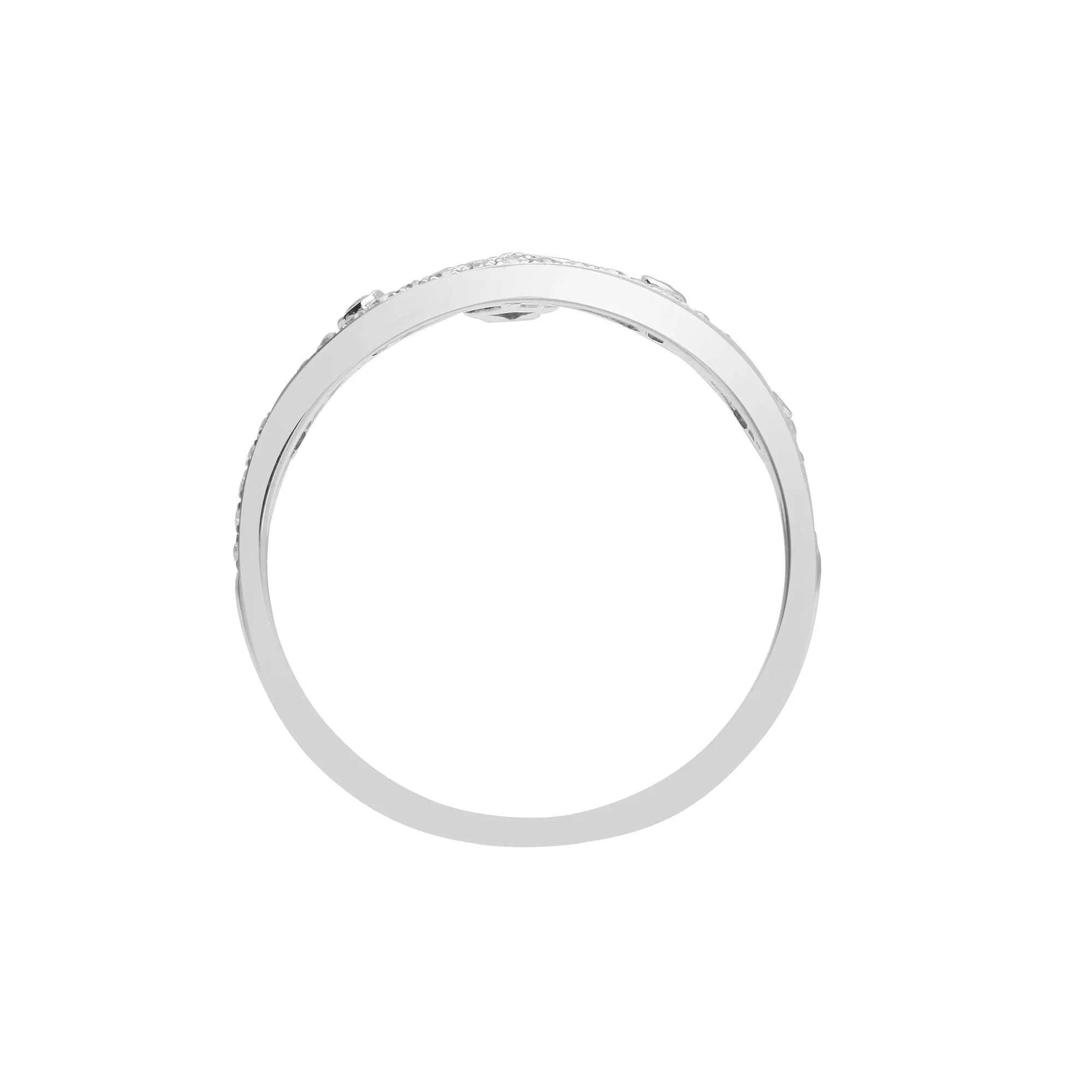 18ct White 0.24ct Natural Diamond Crown Ring - Image 2