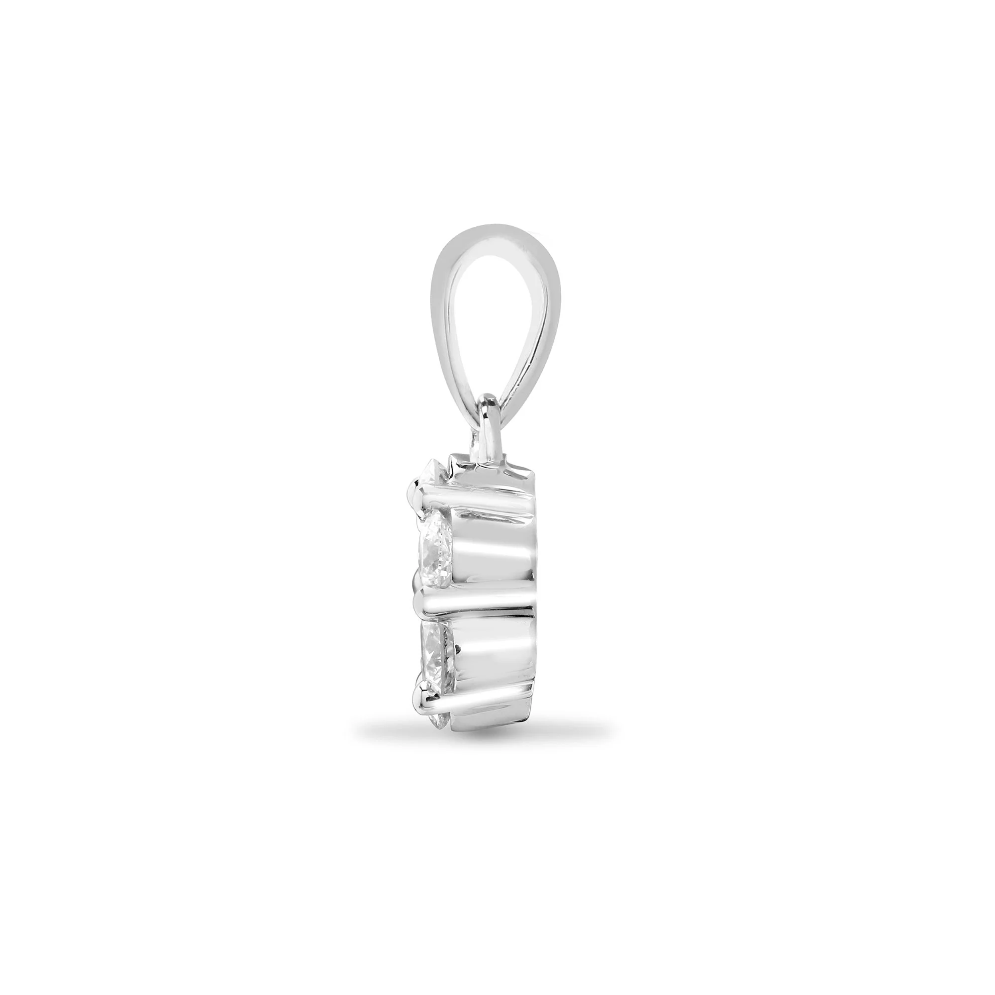 18ct White 0.50ct Natural Diamond 7 Stone Cluster Pendant - Image 2