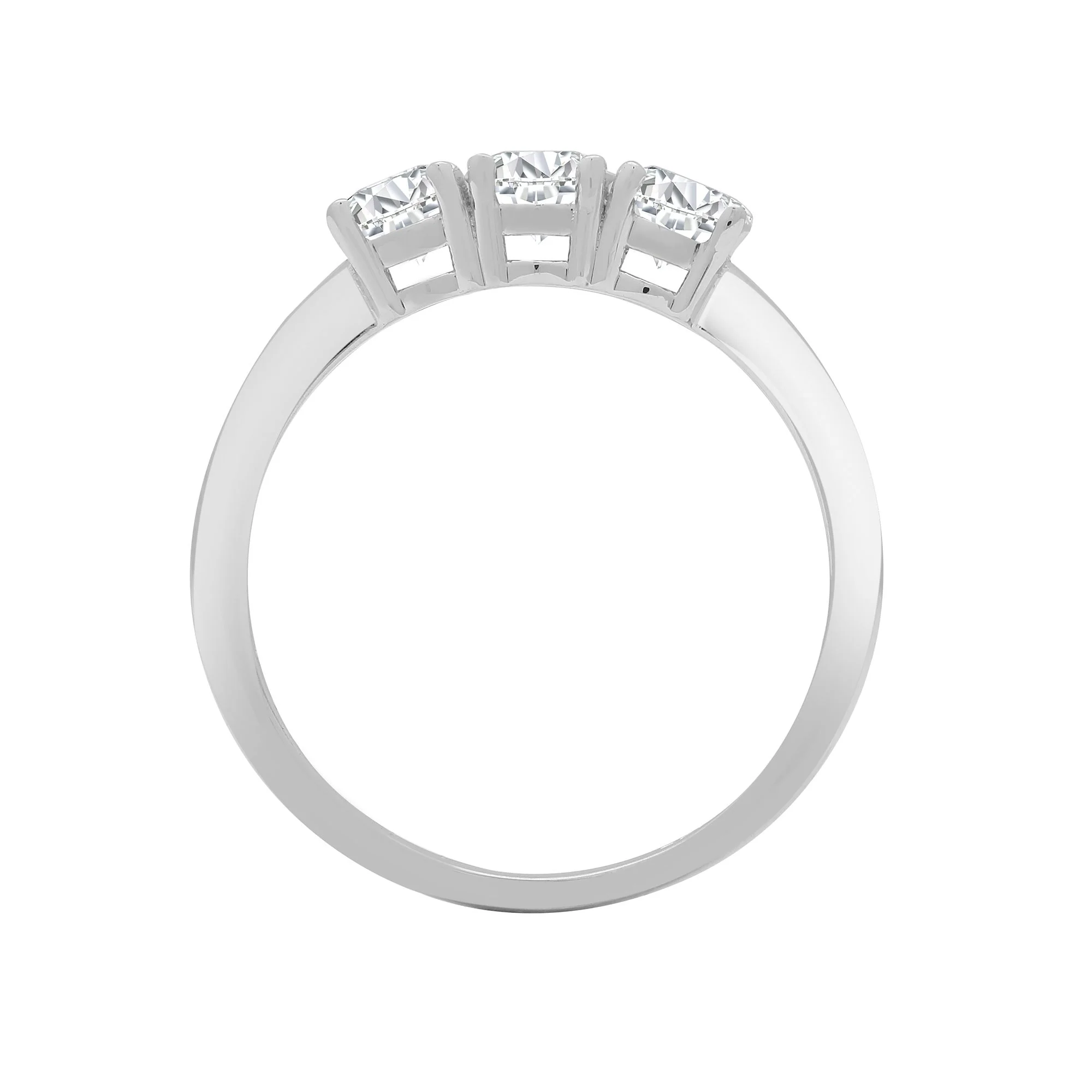 18ct White 0.50ct Natural Diamond Claw Set Trilogy Ring - Image 2