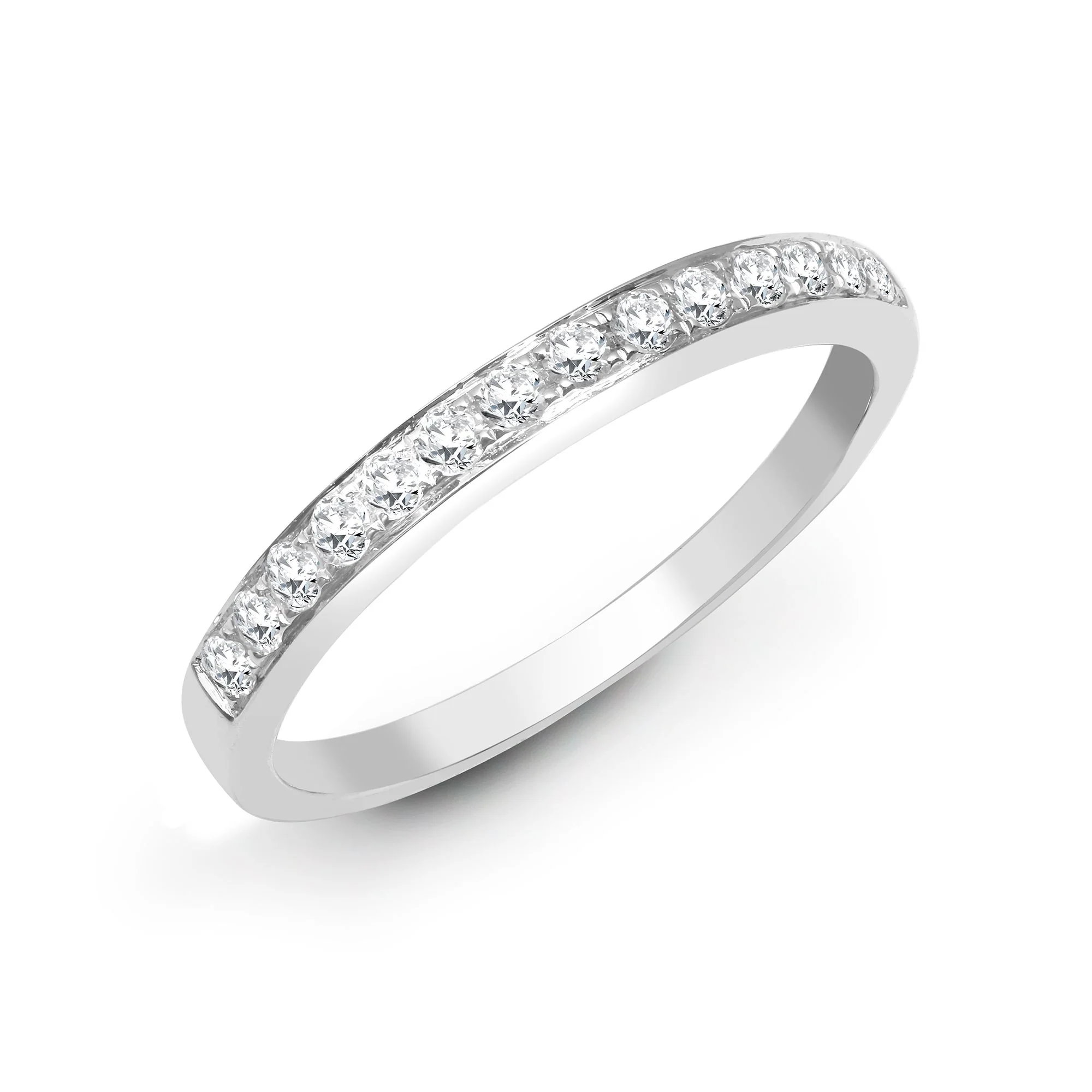 18ct White 0.50ct Pave Set Natural Diamond 1\2 Eternity Ring