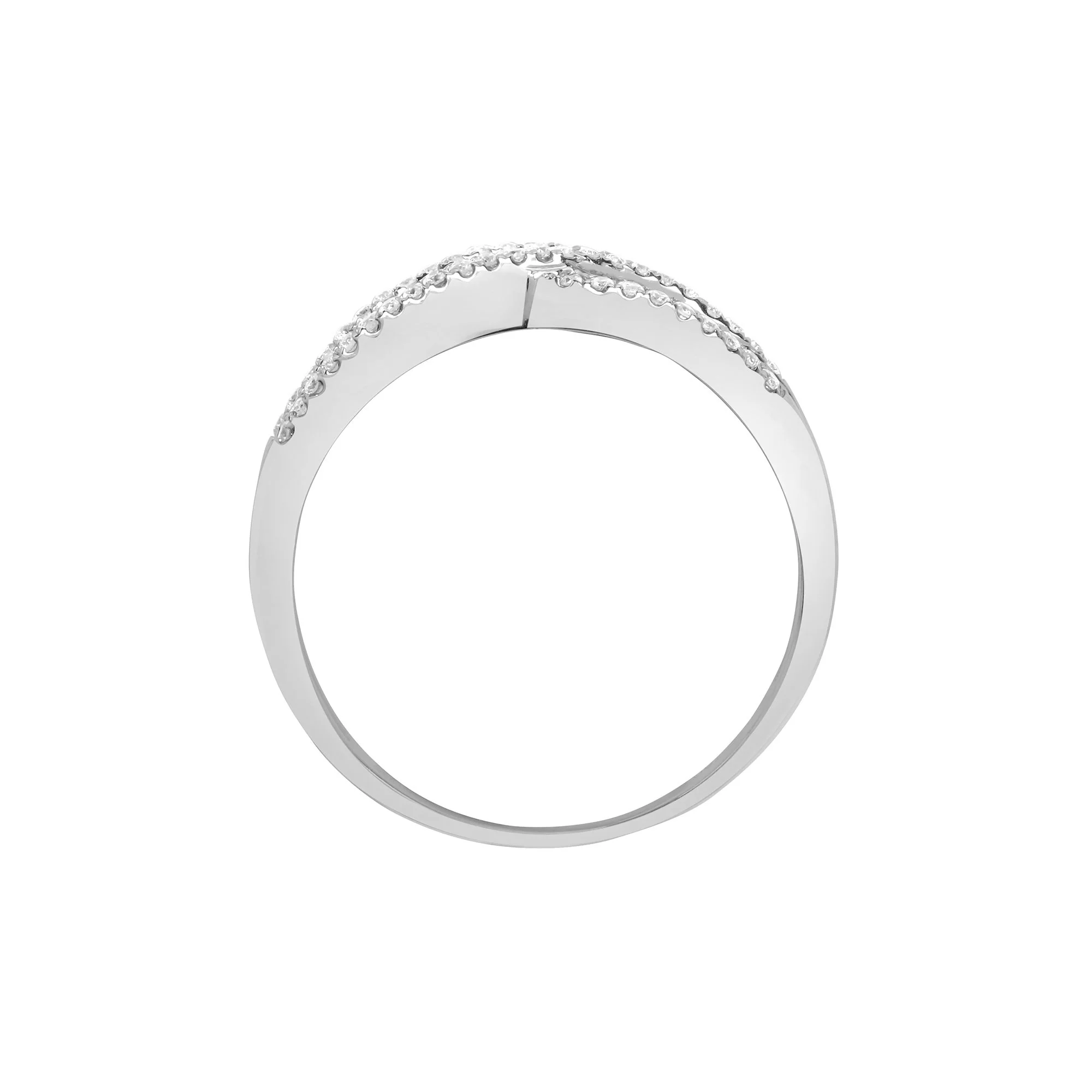 18ct White 0.69ct Natural Diamond Round Brilliant Cut & Baguette Ring - Image 2