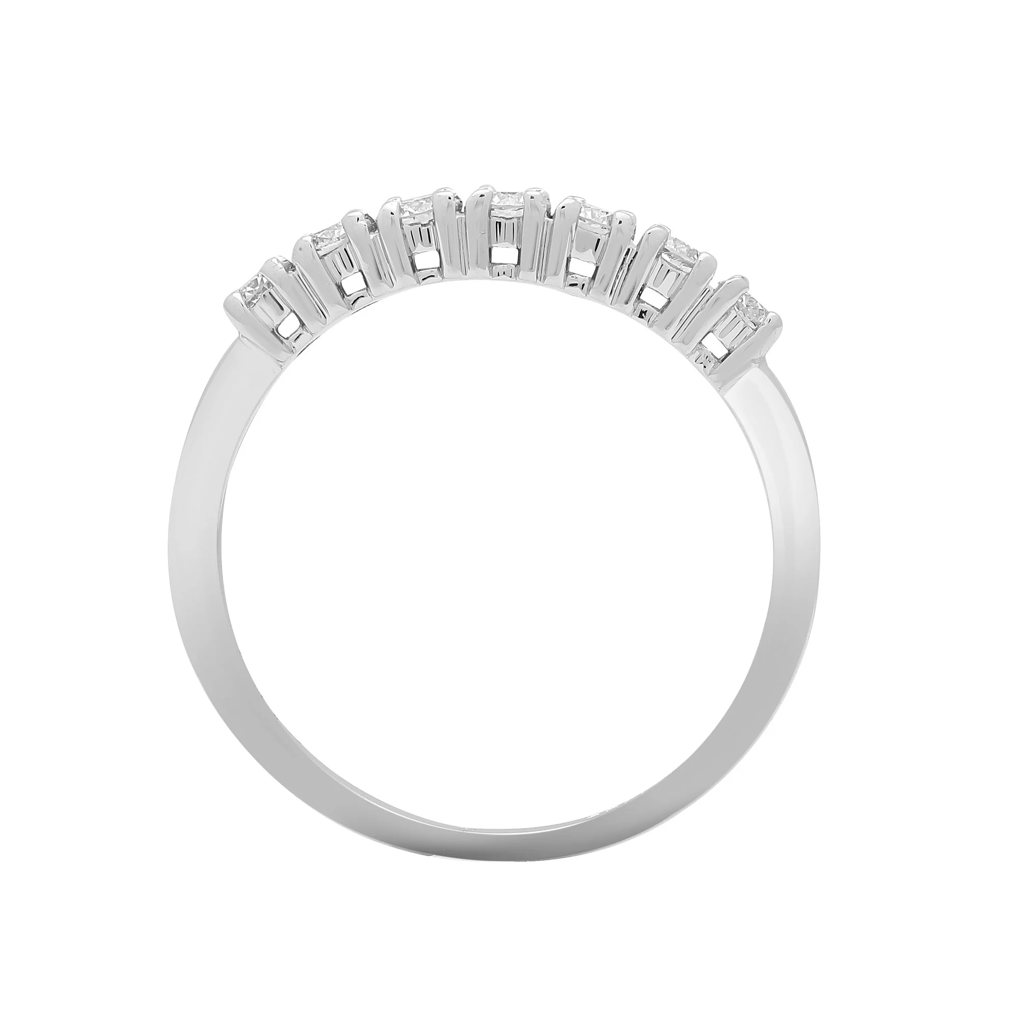 18ct White 0.75ct Natural Diamond 7 stone 1/2 ET Ring - Image 2
