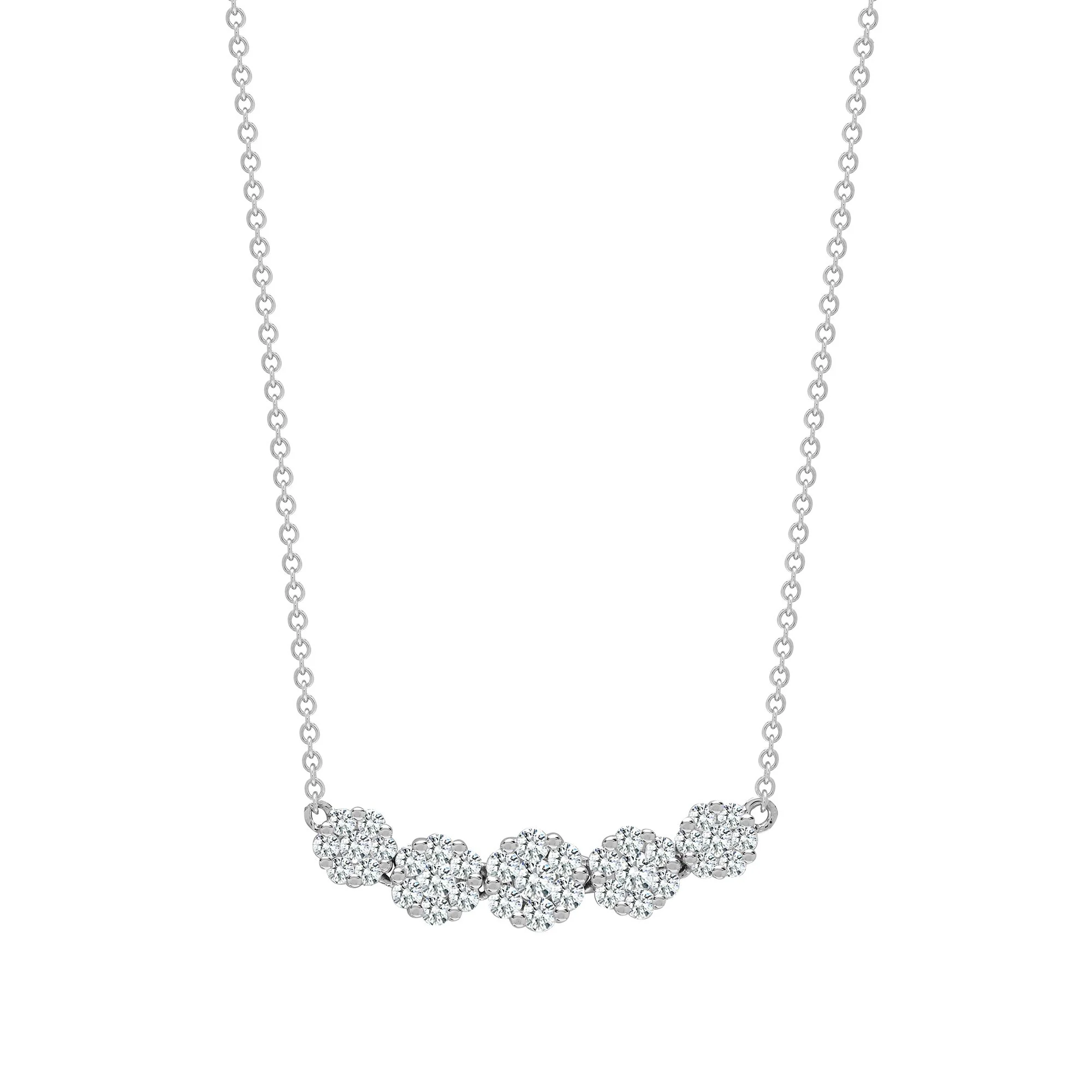 18ct White 0.75ct Natural Diamond Pendant - 18" Chain included