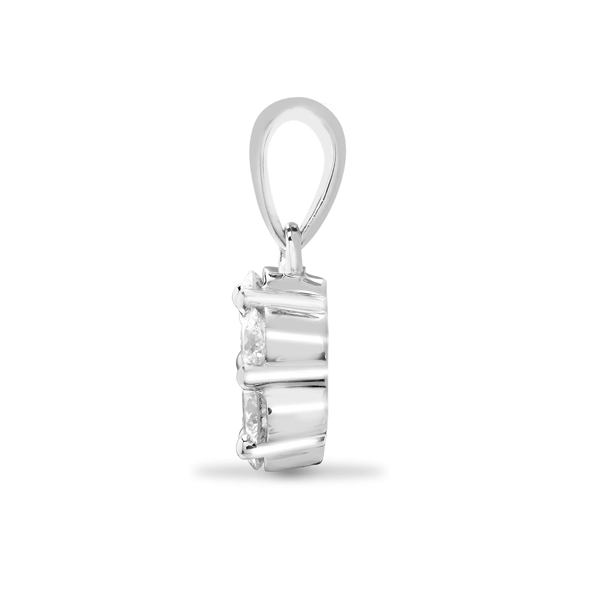18ct White 1.00ct Natural Diamond 7 Stone Cluster Pendant - Image 2