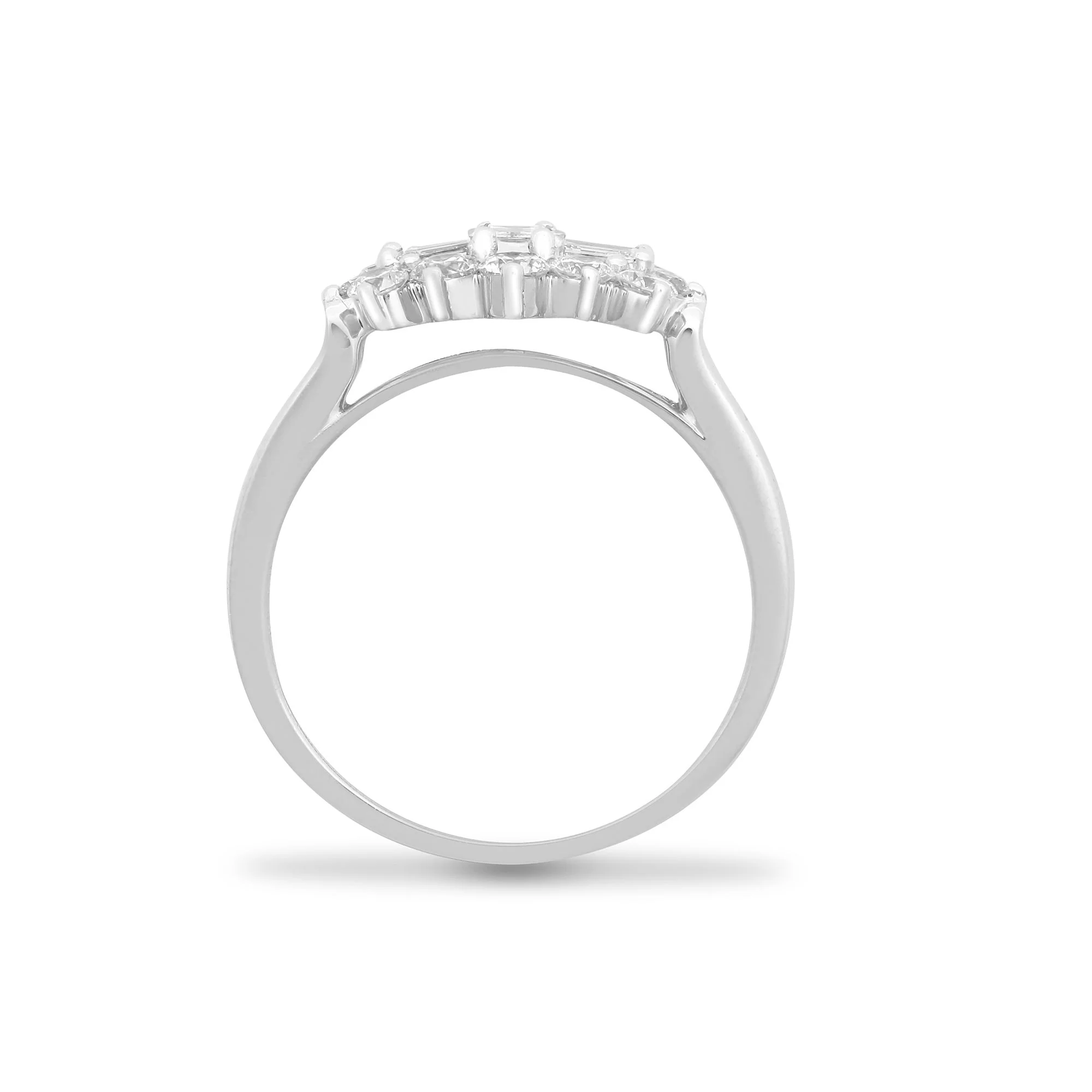 18ct White 1.00ct Natural Diamond Boat Ring - Image 2