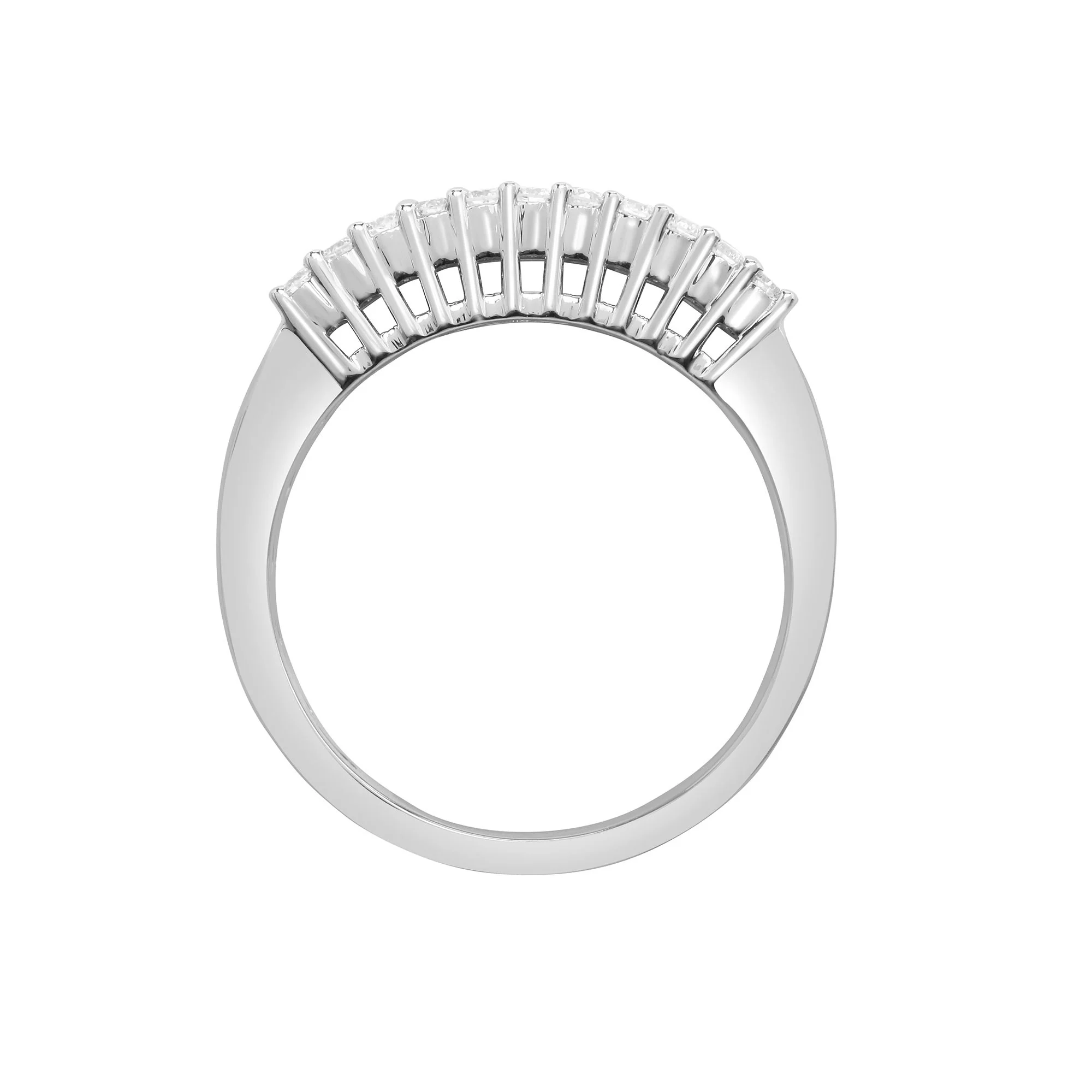 18ct White 1.00ct Round & Baguette Natural Diamond Ring - Image 2