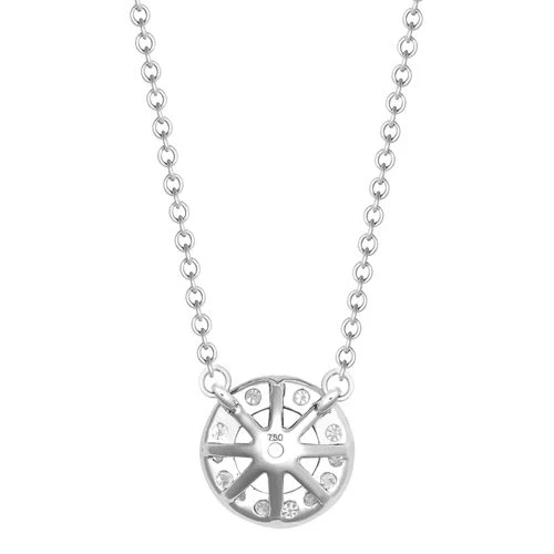 18ct White Gold 0.15ct Natural Diamond Halo Pendant with 16"-18" Chain Extender set with a 0.70ct J I1 Diamond - Image 3