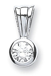 18ct White Gold 0.15ct Rubover Set Diamond Solitaire Pendant - 18ct Gold - Image 2