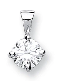 18ct White Gold 0.25ct Claw Set Diamond Solitaire Pendant - 18ct Gold - Image 2