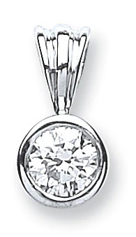 18ct White Gold 0.25ct Rubover Set Diamond Solitaire Pendant - 18ct Gold - Image 2