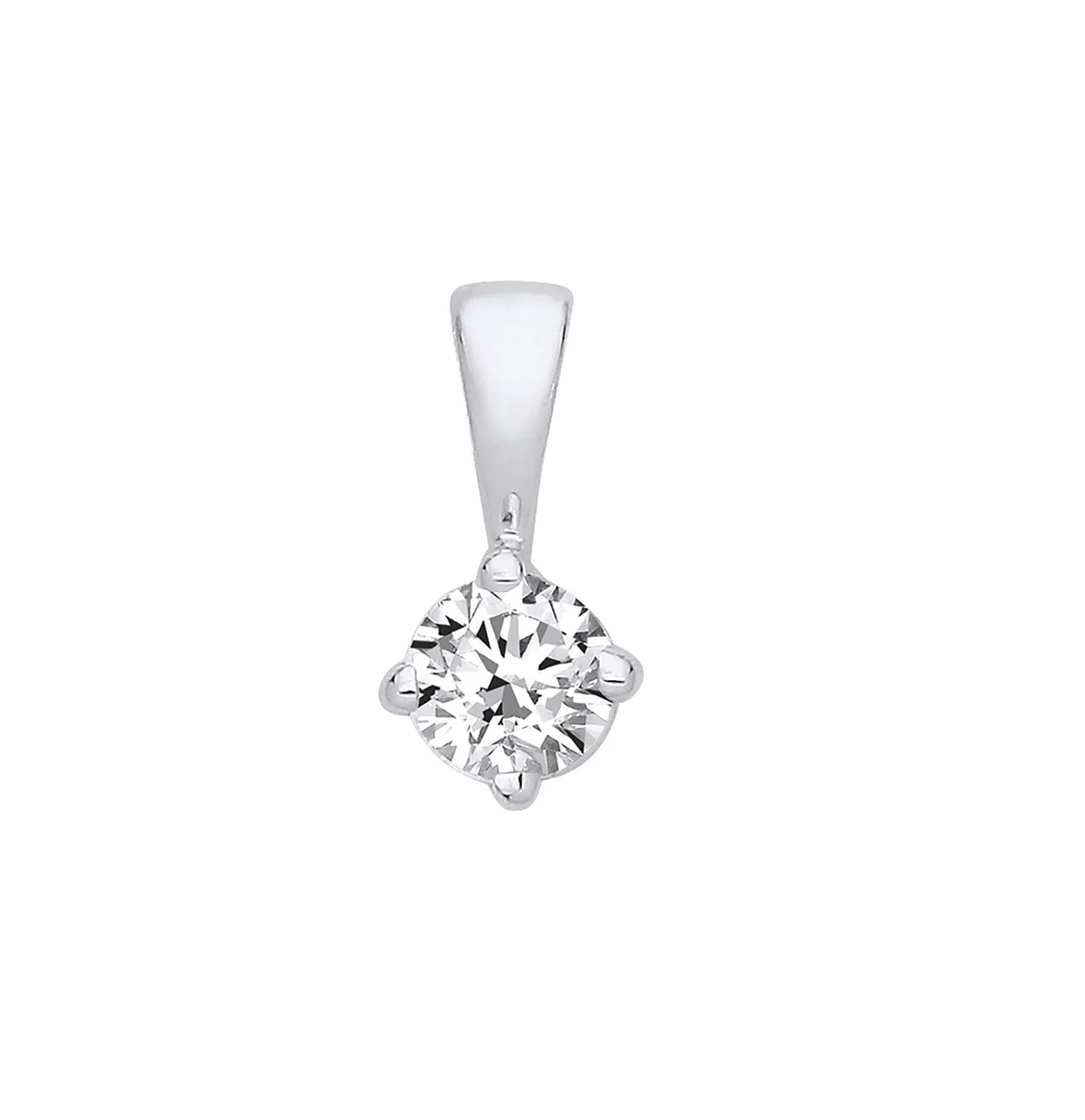 18ct White Gold 0.35ct Claw Set Diamond Solitaire Pendant - 18ct Gold - Image 2