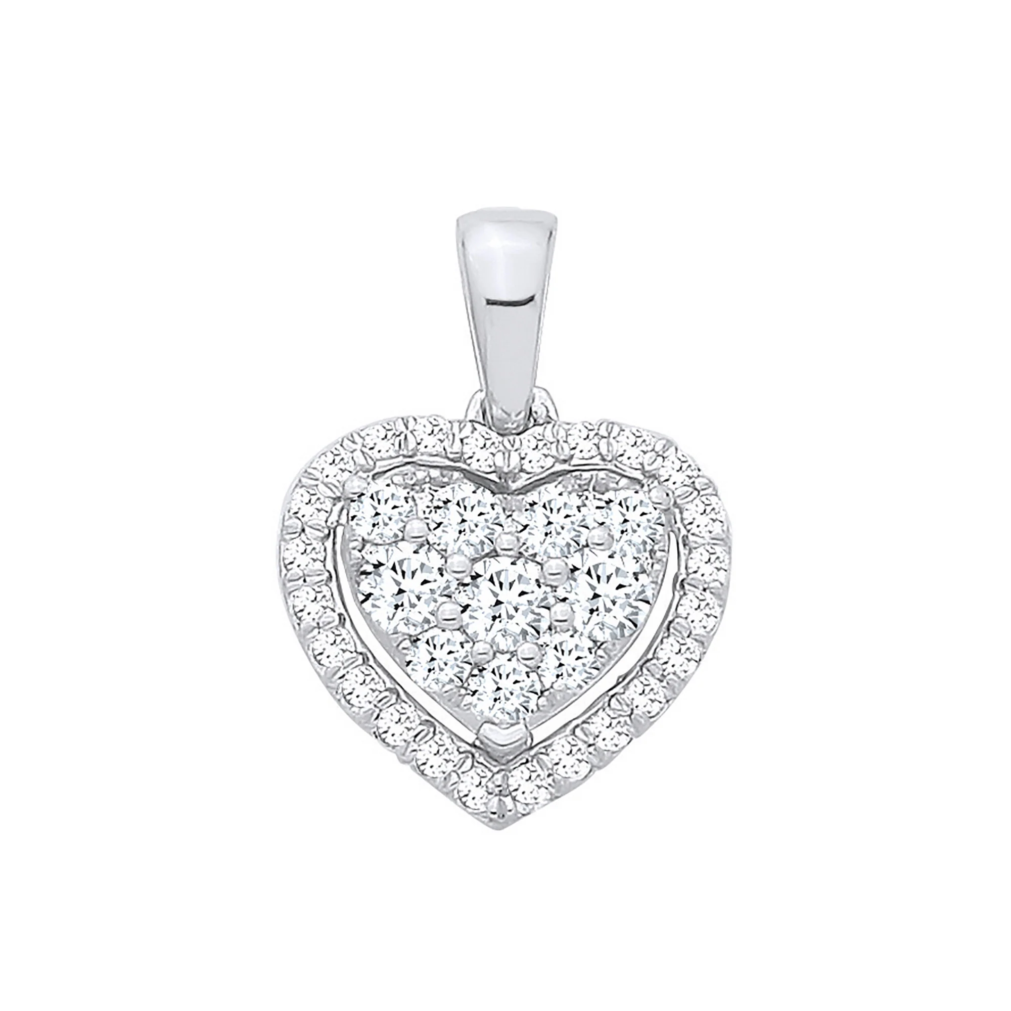18ct White Gold 0.40ct Diamond Heart Pendant - 18ct Gold - Image 2