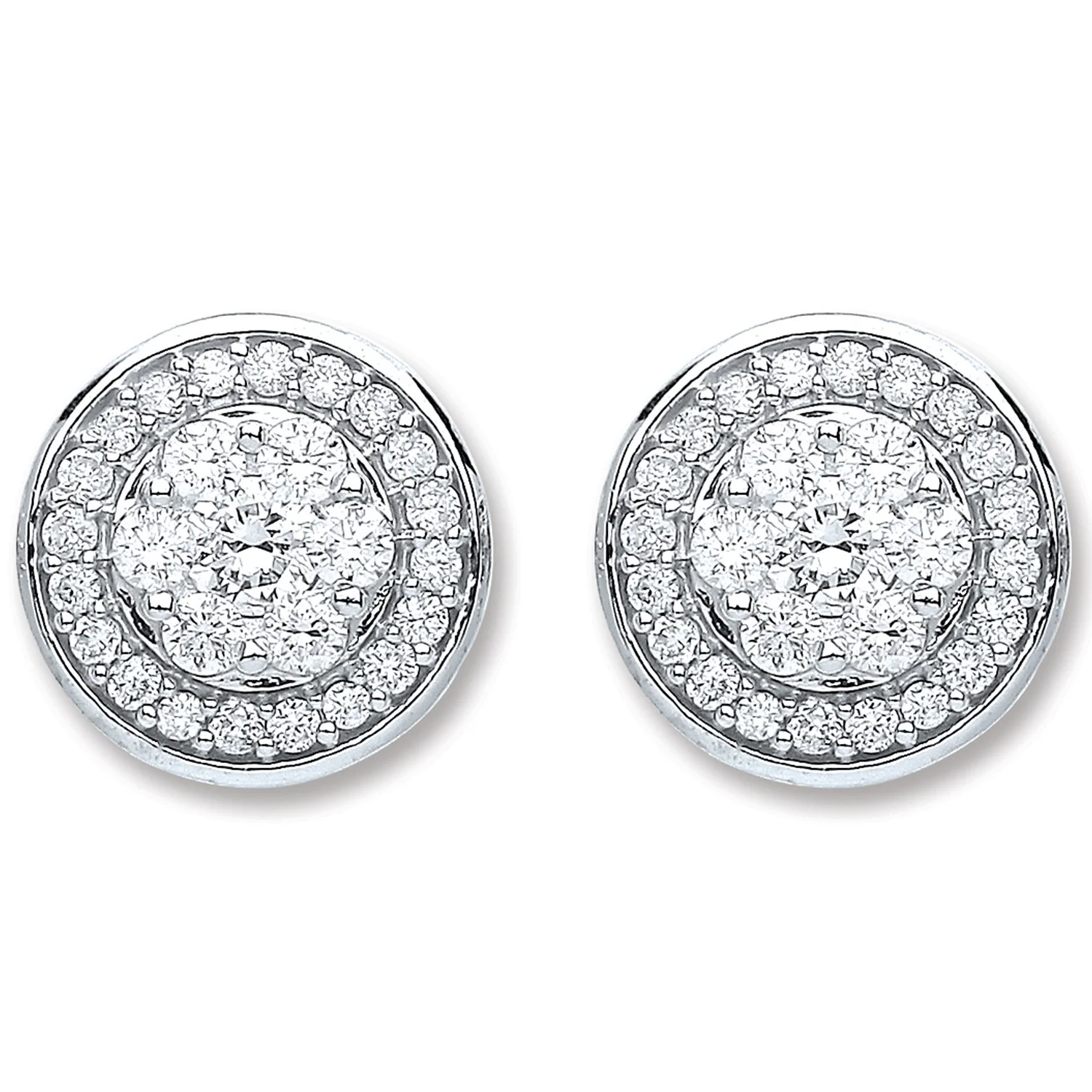 18ct White Gold 0.50ct Dia Stud Earrings - 18ct Gold - Image 2