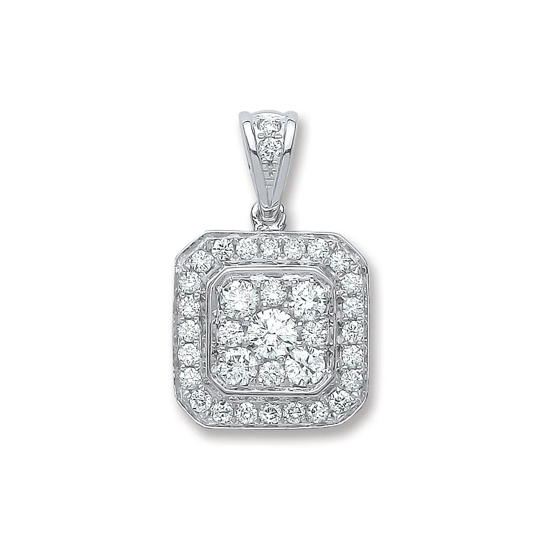 18ct White Gold 0.50ct GH/Vs Diamond Pendant - 18ct Gold