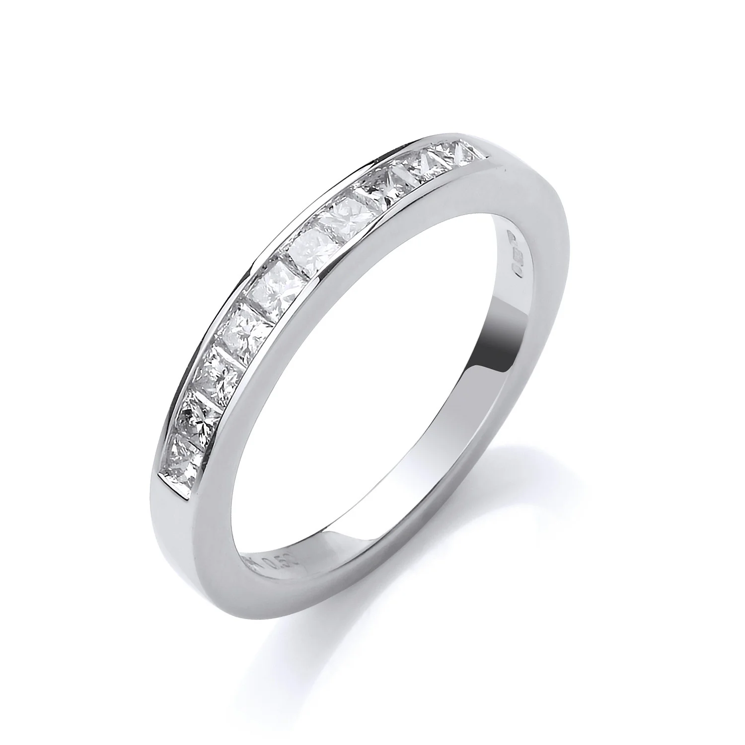 18ct White Gold 0.50ctw Princess Cut Diamond Eternity Ring - 18ct Gold