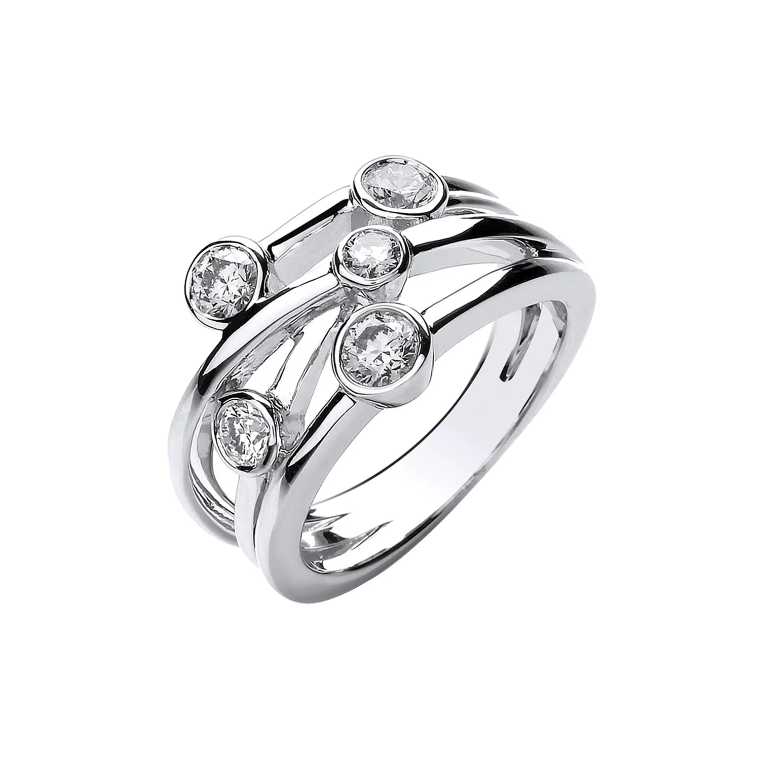 18ct White Gold 0.75ct GH-SI Diamond Dress Ring - 18ct Gold