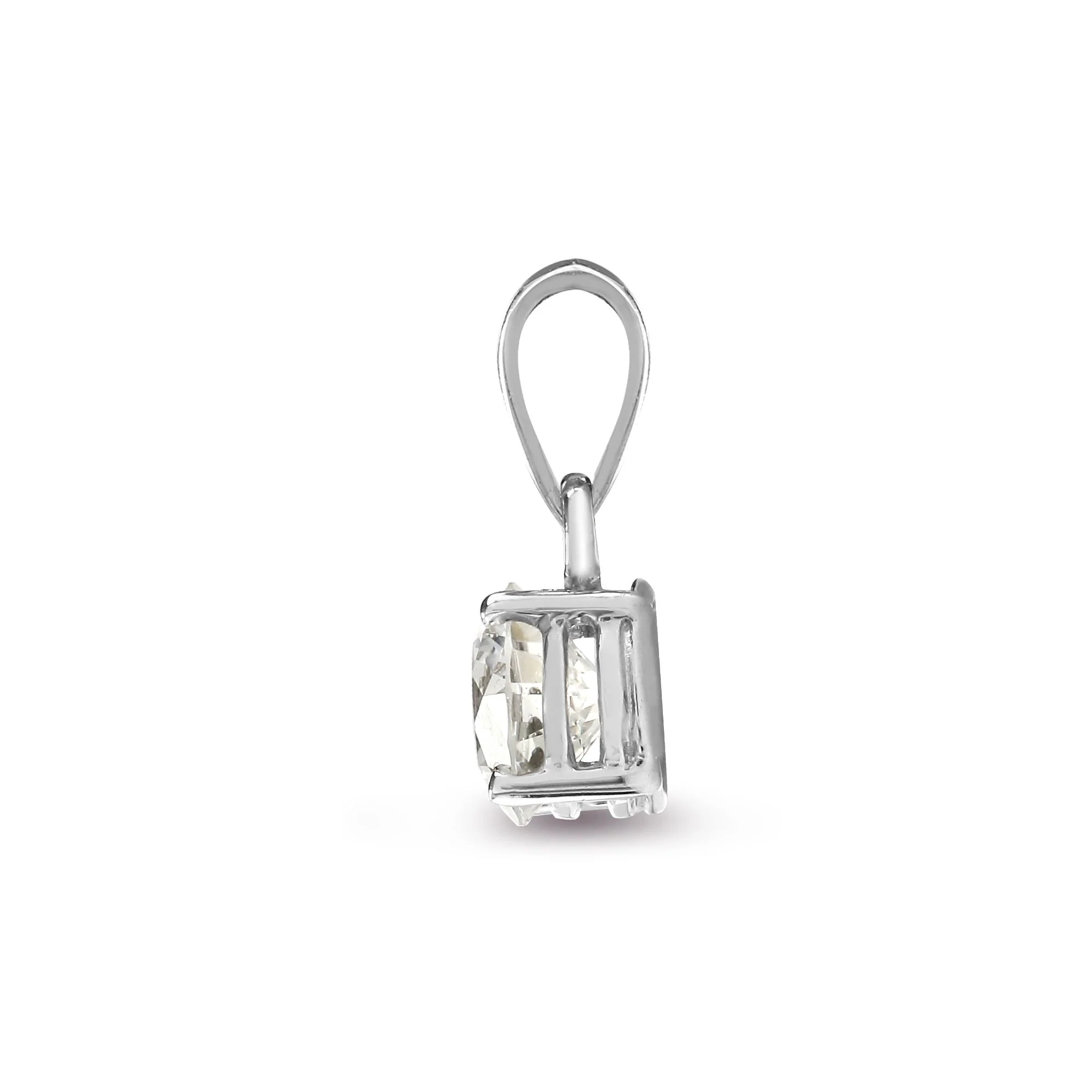 18ct White Gold 1.00ct 4 Claw Natural Diamond Solitaire Pendant - Image 2