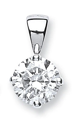 18ct White Gold 1.00ct Claw Set Diamond Solitaire Pendant - 18ct Gold - Image 2