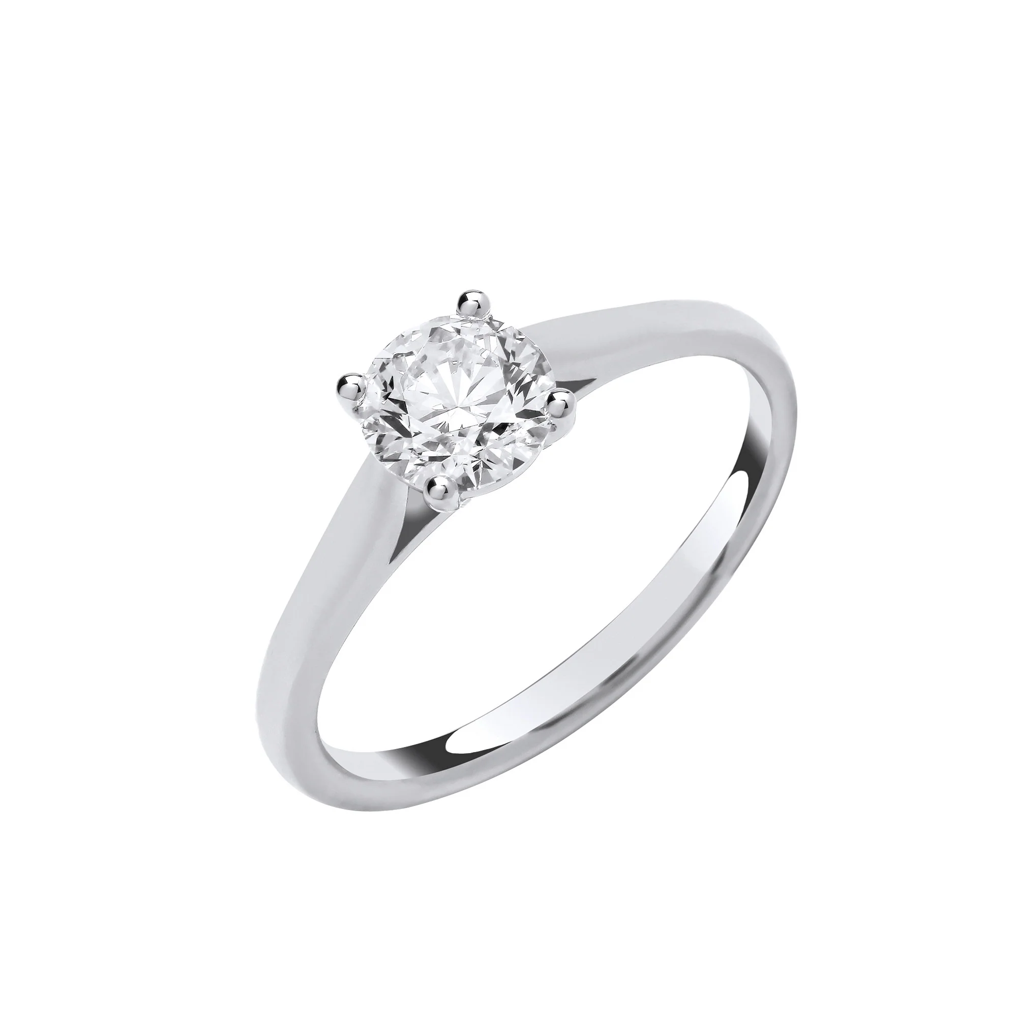 18ct White Gold 1.00ctw Solitaire LAB GROWN Diamond Ring IGI Certified - 18ct Gold